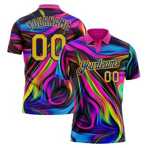 Camiseta Deportiva de Manga Corta con Sublimación de Moda, Camisas de Golf con Botones para Hombre, Camisa Polo Personalizada para Hombre - Product Image 3