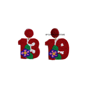 Boucles d'oreilles pendantes faites à la main en perles de rocaille, motifs animaux et floraux, bijoux fantaisie artisanaux mignons pour femmes, vente en gros très prisée - Product Image 4