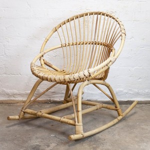 Silla mecedora para bebés y niños pequeños, diseño cómodo, sillón reclinable de ratán natural, sillas mecedoras para niños - Product Image 1