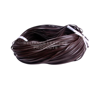 Cordón de Cuero Plano Brillante Marrón Oscuro de 3 mm de Alta Calidad, Cuero Genuino de Vaca para Accesorios de Bricolaje - Product Image 4
