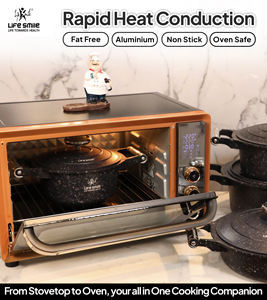 ชุดเครื่องครัวไทเทเนียมแกรนิตเคลือบกันติดอย่างดี พร้อมด้ามจับสแตนเลส ฝาปิดโลหะประหยัดพลังงาน ฐานรองรับการใช้งานกับเตาแม่เหล็กไฟฟ้า - Product Image 5