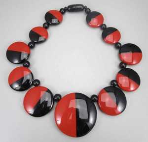 Ensemble de colliers en résine faits à la main, bijoux de mode multicolores ronds pour femmes et filles - Product Image 5