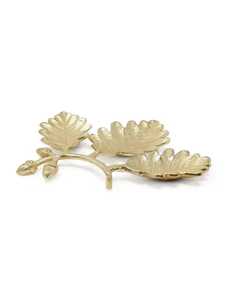 Plateau en acier inoxydable motif feuille de chêne dorée, avec plusieurs compartiments, pour clés et bijoux, organisateur de table moderne - Product Image 5