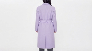 <b>Women</b> Classic Long Overcoat <b>Belted</b> Waist Lapel Collar <b>Wool</b> Blend Warm Winter Casual Fashion Outerwear - Product Image 2