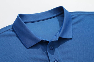 เสื้อโปโลผู้ชายสีน้ำเงิน แขนสั้น คุณภาพสูง ผ้าปิเก้ สวมใส่สบาย สีพื้น ระบายอากาศได้ดี ทรงปกติ ผ้าฝ้ายถัก 100% - Product Image 4