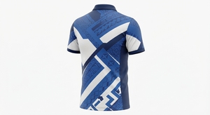 Blue Geometric Print Cotton Bamboo Fiber Lightweight <b>Men</b> <b>for</b> <b>Shirt</b> Short Sleeve Collared Golf Tennis Casual Wear - Product Image 2