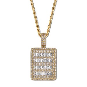 Collar Hip-Hop con Colgante Cuadrado de Moissanita Microincrustada, Diseño Moderno y Exquisito - Product Image 6