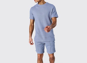 Conjunto de Camiseta y Pantalones Cortos para Hombre, 100% Algodón, Personalizable, OEM, Estilo Casual, Color Liso, Venta al Por Mayor, Ropa Urbana, Hecho en Pakistán - Product Image 5