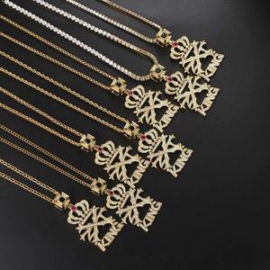 Collar con Colgante de Zirconia Estilo Hip Hop Ice Out para Hombre y Mujer, Corona de Rey, Cadena Cubana de Acero Inoxidable, Joyería Punk Hippie para Regalo - Product Image 4