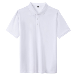 Men's Short Sleeve Solid Color Knitted <b>Polo</b> Shirt Regular Fit Casual <b>White</b> Breathable Pique Fabric - Product Image 1