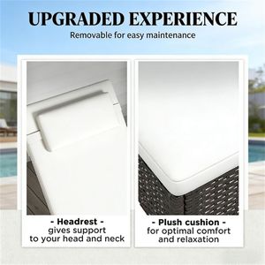 2 chaises longues d'extérieur en crème pour se détendre au soleil - Product Image 2