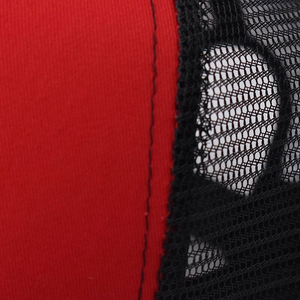 Custom Logo Trucker <b>Cap</b> Red <b>Black</b> Mesh 6-Panel Adjustable Unisex Casual Hat - Product Image 5