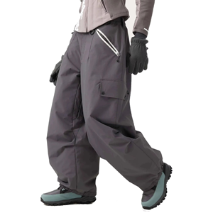 Pantalon cargo ample en lin fin pour homme, taille élastique, style streetwear, pour le ski et le snowboard, vente en gros - Product Image 5