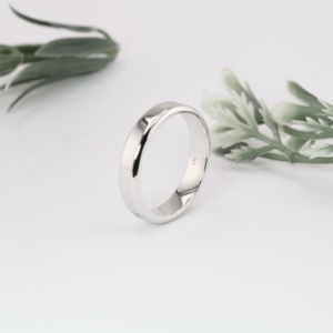 White Gold Minimalist Round Brilliant Cut Lab Grown Diamond Engagement Wedding Band Classic Flush <b>Set</b> Solitaire Fine Jewelry <b>Men</b> - Product Image 3