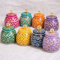 JM INTERNATIONAL Nouveau design Pot à fruits secs en métal style Pichwai oriental, ensemble cadeau multifonction élégant, fabriqué en Inde avec précision