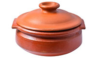 Cuisine/Faitout en Terre Cuite pour Cuisiner et Servir/Handi Biologique/Rouge Naturel Pré-Assaisonné - 3 Litres avec Couvercle