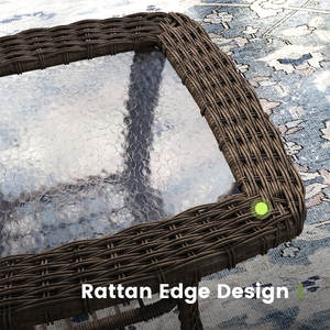 โซฟาหวายกลางแจ้ง8ชิ้นกลุ่มที่นั่งสบายสำหรับลานหรือสวนเพื่อความบันเทิง - Product Image 6