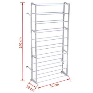 Ensemble de 2 étagères à chaussures compactes en plastique blanc avec supports métalliques pour petits espaces - Product Image 5