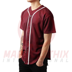 เสื้อเบสบอลแบบมีกระดุมติด ปักชื่อ โลโก้ และหมายเลขได้ตามสั่ง ขายส่งราคาถูก สำหรับทีมกีฬา เหมาะสำหรับทุกเพศ - Product Image 3