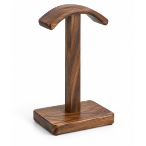 Support pour casque en bois d'acacia, vente en gros |   Artisanat artisanal en noyer brun |   Fournisseur en gros - Product Image 1