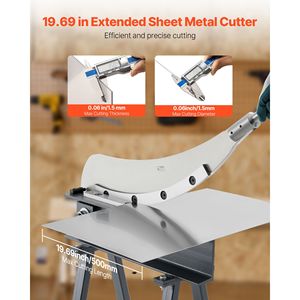 Cesoia a Ghigliottina Automatica da 20 Pollici, Tagliatrice Manuale da Banco per Lavorazione Lamiere Metalliche, Materiale Q235 - Product Image 2