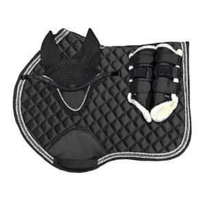 Wholesale STYLO INTERNATIONAL Stylish <b>Equestrian</b> Dressage Saddle Pad Leather Material Polycotton Lining Custom Fit for Horses - Product Image 4