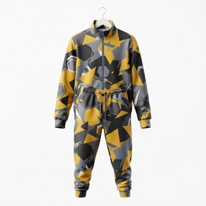 Chándal Deportivo Unisex, Estampado Geométrico, Secado Rápido, Poliéster, para Otoño, con Bolsillos Laterales y Cierre de Cremallera - Product Image 6