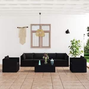 Ensemble de salon de jardin moyen en acier thermolaqué noir – Série de mobilier - Product Image 1