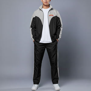 Custom WinterWear Solid Windbreaker Men's Tracksuit Hip Hop Screen Printed Logo Streetwear Waterproof Jogger & Jacket Plus Size - Product Image 1