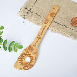 “Japanese Style Wooden Spoons with Long Handle – Custom Logo Kitchen Utensils for Baking, Mixing & Serving - Product Image 3