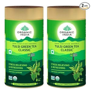 Thé Tulsi Bio Indien Classique 100 g – Lot de 2 Boîtes de Thé Vert Classique en Vrac - Product Image 1