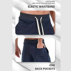 กางเกงขาสั้นผู้ชายผ้าฝ้ายโพลีเอสเตอร์น้ำหนักเบา สีกรมท่า - Product Image 3