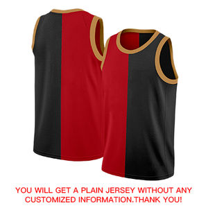 Camiseta de Baloncesto Personalizada para Hombre, Cuello en V, Sin Mangas, Color Negro y Rojo-Marrón, 100% Poliéster, Impresión por Transferencia de Calor, Transpirable, Venta al Por Mayor - Product Image 4