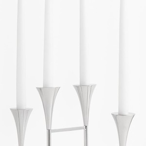 Candélabre moderne en métal chromé argenté à 6 bras, style nordique minimaliste, pour centre de table de mariage et événements - Product Image 5
