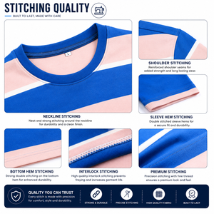 Best Quality <b>Men's</b> Casual <b>Short</b> <b>Sleeve</b> tee <b>shirts</b> O-Neck T-<b>Shirt</b> Yarn Dyed Blue Pink <b>White</b> Striped Knitted Tee <b>shirts</b> - Product Image 6