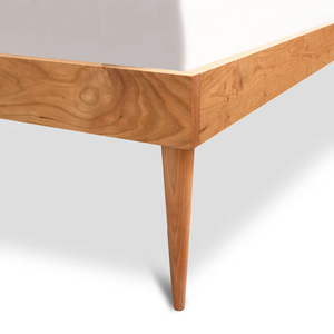 KD Flat Pack Vintage Style Wooden <b>Bed</b> <b>Frame</b> | Light Walnut Finish Bedroom Furniture India - Product Image 4