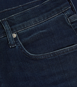 Jeans de Pierna Recta Azul Oscuro para Hombre, Cintura Alta, Corte Ajustado, Mezclilla de Algodón, Estilo Casual, Ropa de Otoño - Product Image 6