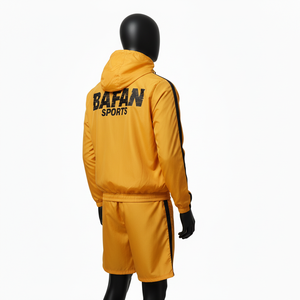 Conjunto de pantalones cortos cortavientos para hombre, tela de mezcla de nailon y poliéster, ropa de entrenamiento, logotipo personalizado con serigrafía, conjunto de pantalones cortos para hombre, talla grande - Product Image 5