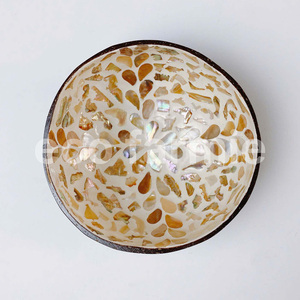 Ready to ship - Coconut lacquer bowl seashell inlay lacquered coco shell bowls for home decor - Product Image 4