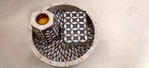 Juego de Quemadores Árabes con Incrustaciones de Nácar Pintadas a Mano, Caja/Bandeja de Acrílico Estilo Ángel de Resina para Regalo de Eid, Personalizado en India - Product Image 6