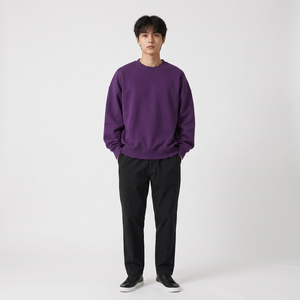 Wholesale custom loopback fleece sweatshirt with screen printing and vintage wash for US clothing brands - Product Image 1