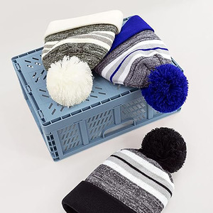 Vintage Ribbed Knit Dobby Beanie-Unisex Winter <b>Warm</b> <b>Hat</b> with 3D Embroidery Soft Stretch Acrylic Minimalist Streetwear Essential - Product Image 3