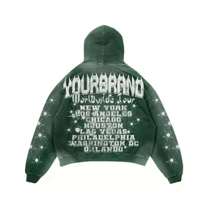 Ensemble survêtement streetwear vintage délavé à l'acide, design personnalisé, 100% coton, logo sérigraphié, sweat à capuche et pantalon de jogging pour homme, fabriqué au Pakistan - Product Image 6