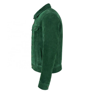 Wholesale 2025 New Design Men's Suede <b>Trucker</b> <b>Jacket</b> With New Fashion Shirt Style Real Leather <b>Jacket</b> For Man - Product Image 5