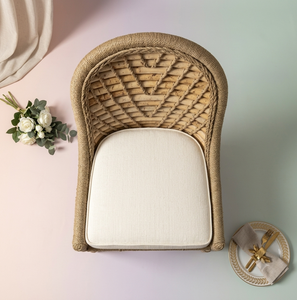 Modern Natural Rattan Lightweight Eco-Friendly <b>Dining</b> <b>Chair</b> Handwoven Wicker Armless Cushion Outdoor Patio Restaurant Home - Product Image 5