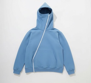 Sudadera con capucha clásica para hombre con cremallera frontal y cuello alto, ropa deportiva, ajuste cómodo, algodón, chaqueta con capucha - Product Image 5