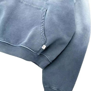 Sweat à capuche unisexe gris bleu délavé style vintage, coupe classique, poche kangourou, idéal pour l'automne - Product Image 6