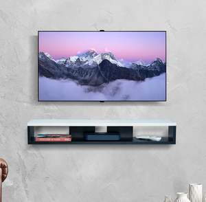 ตู้วางทีวีติดผนังไม้ พร้อมชั้นวางของสำหรับห้องนั่งเล่น/ชุดอุปกรณ์ความบันเทิงทีวีไม้เอ็นจิเนียร์ - Product Image 1