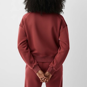 Sweat-shirts pour femmes en gros : Sweat-shirts et sweats à capuche élégants en molleton bouclette, sweats à capuche oversize à col rond pour femmes, tendance - Product Image 3