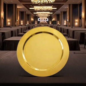 Plato de Presentación Dorado de Acero para Bodas, Plato de Presentación para Fiestas de Boda, Plato de Presentación para Hoteles y Suministros para Banquetes - Product Image 3